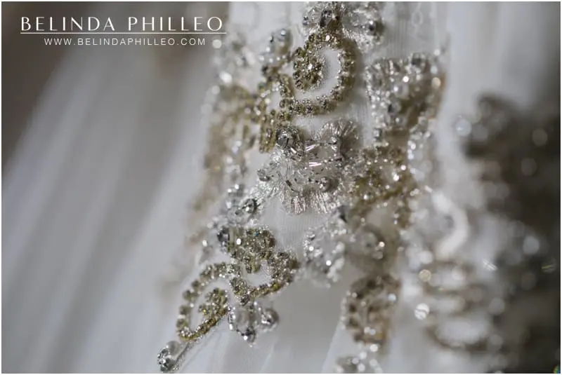 beaded wedding dress detail