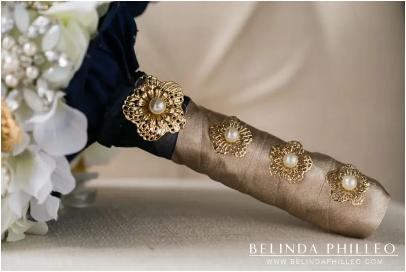 handmade broach bridal bouquet