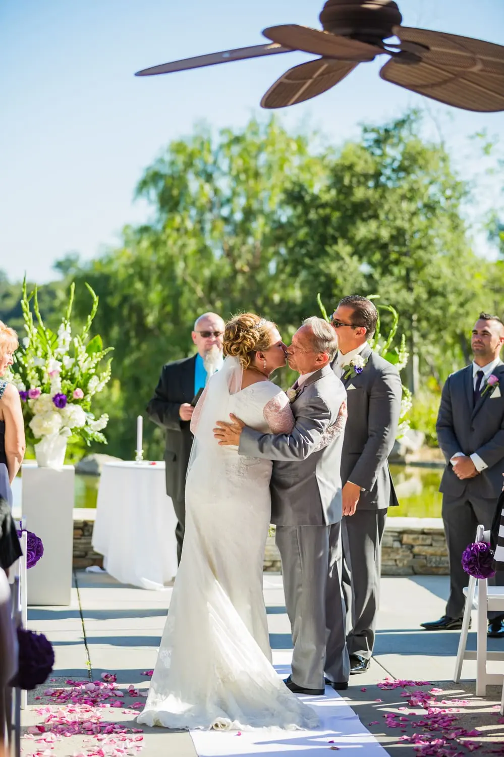 Bride's father gives her away at her Dove Canyon Golf Club wedding