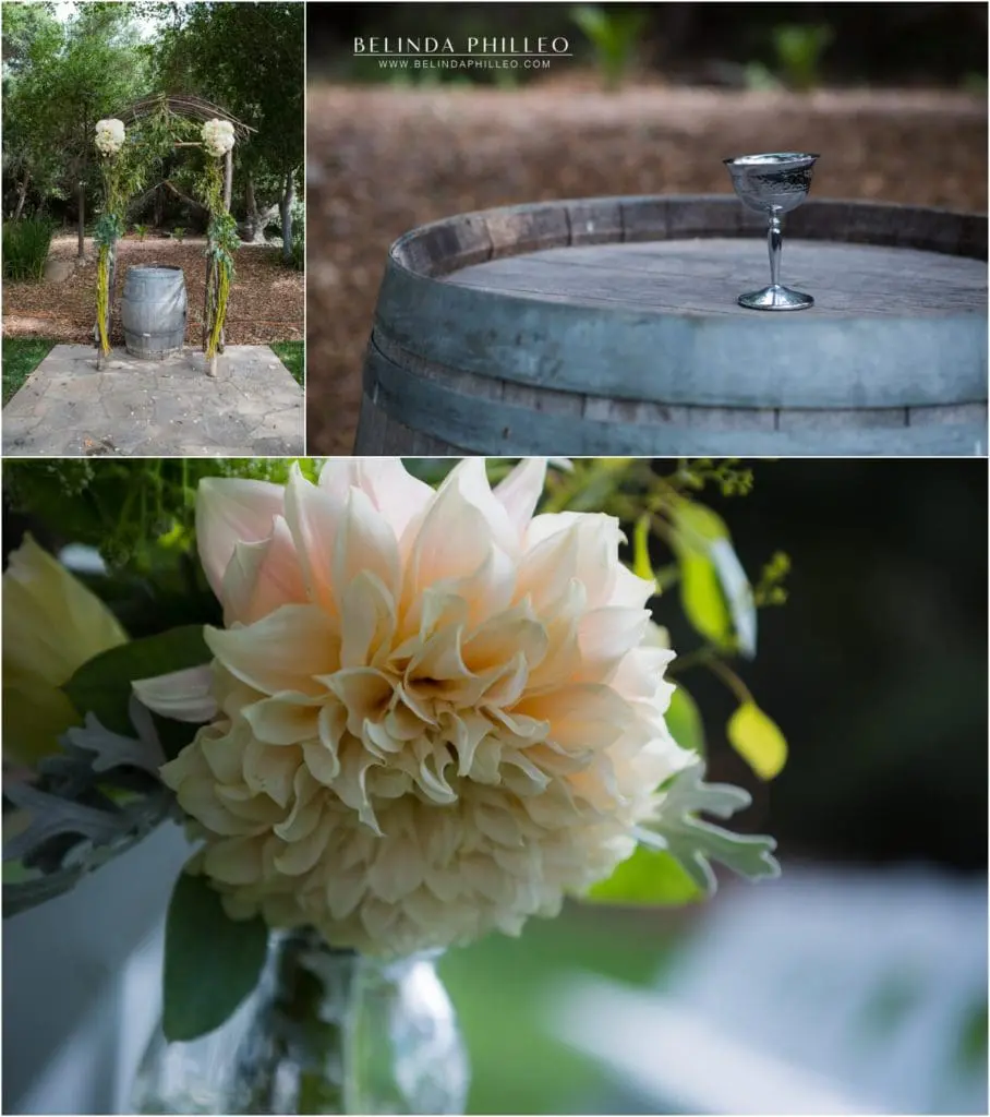 Ceremony details at  Temecula Creek Inn wedding, Temecula, CA. Photos by Belinda Philleo