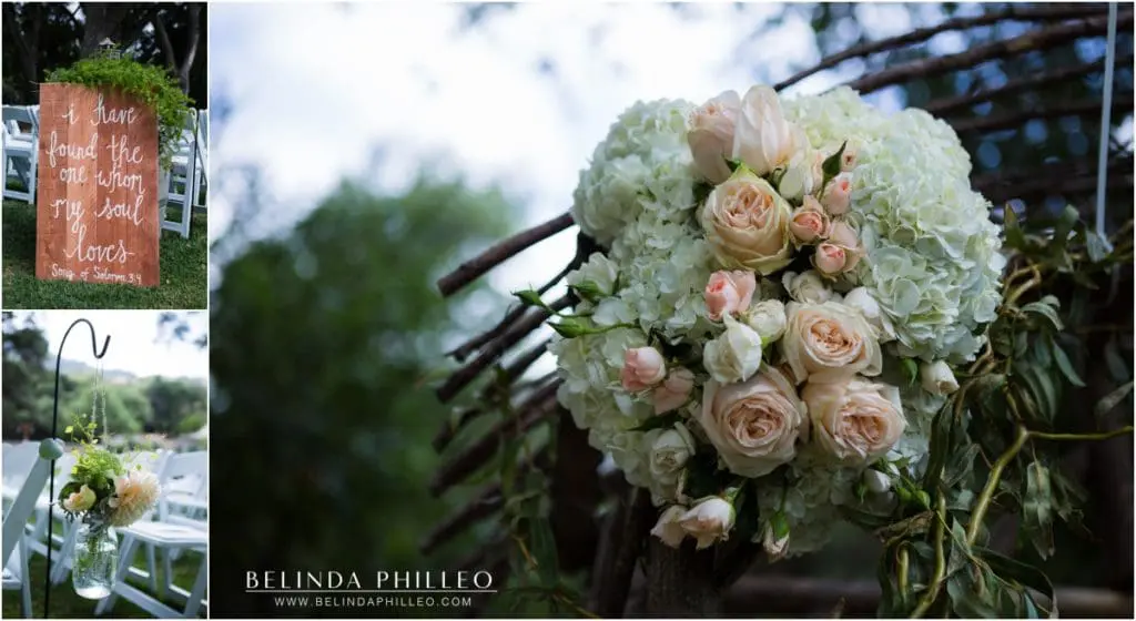 Ceremony details at Temecula Creek Inn wedding in Temecula, CA. Photos by Belinda Philleo