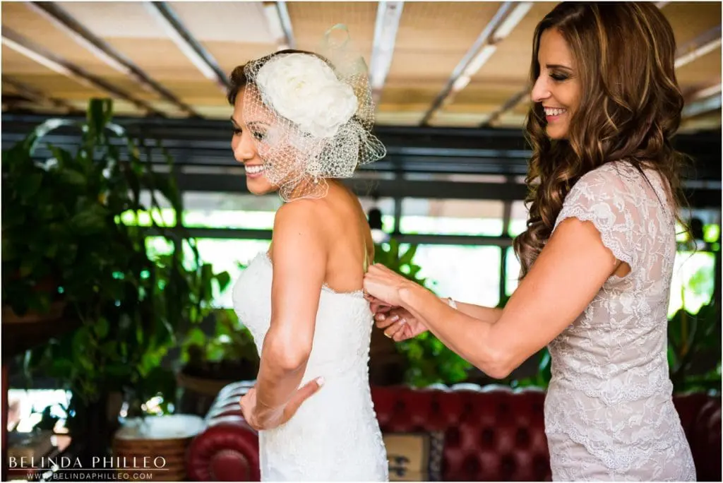 Bride gets ready at the Smog Shoppe Los Angeles. Photo by Belinda Philleo