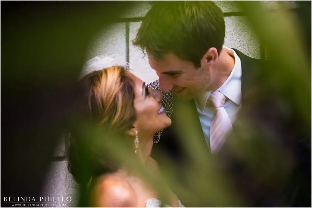 Bride and groom portraits Smog Shoppe Los Angeles wedding. Photo by Belinda Philleo