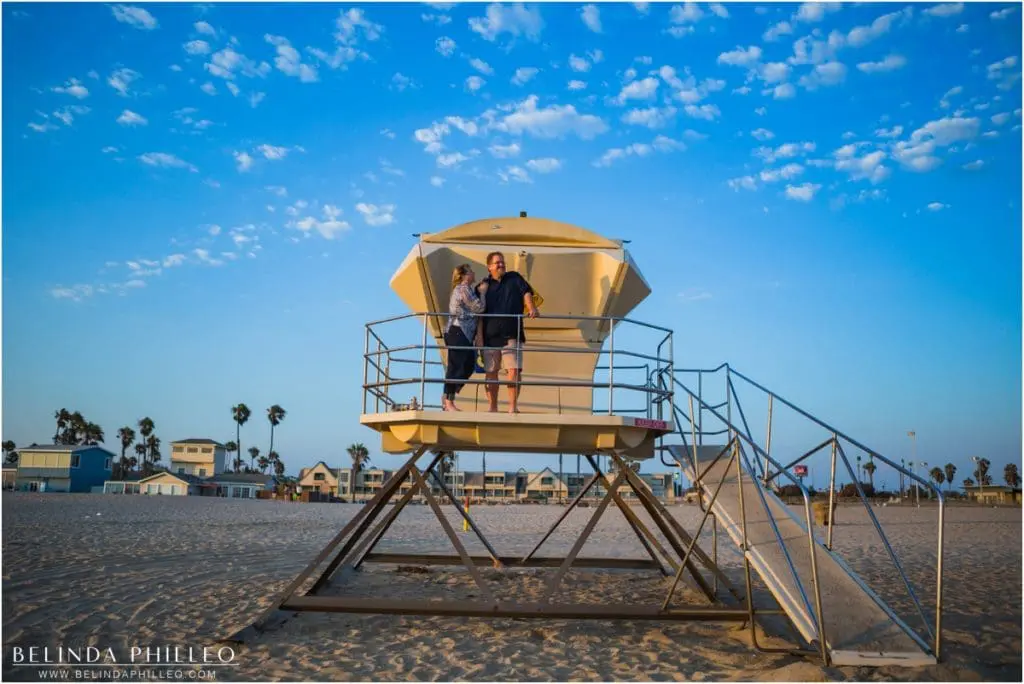 Sunset beach engagement photos