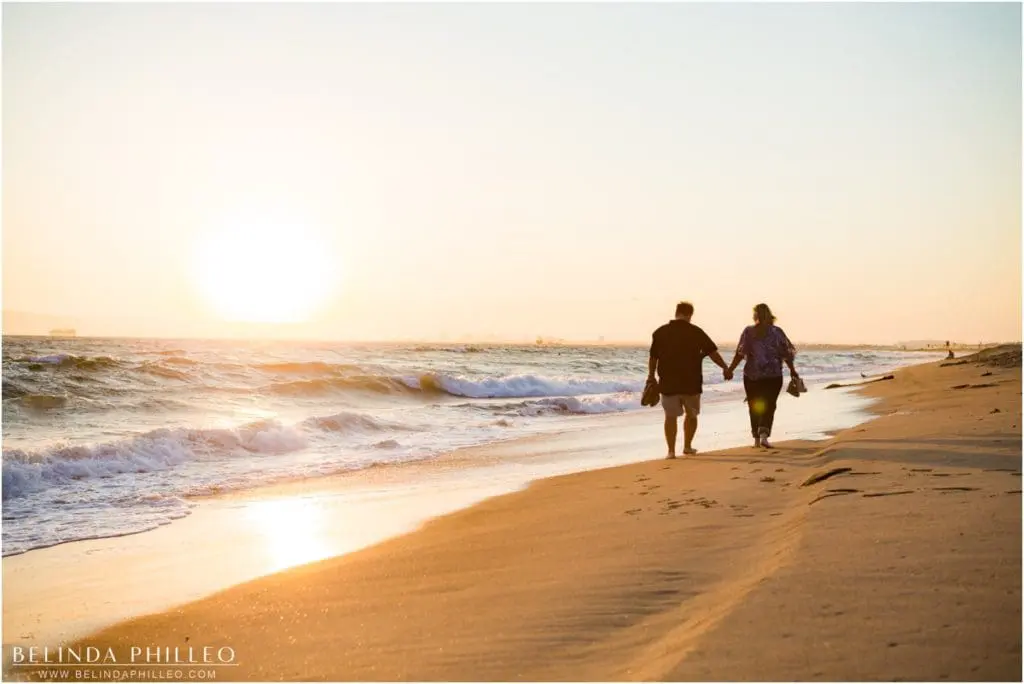 Sunset beach engagement photos