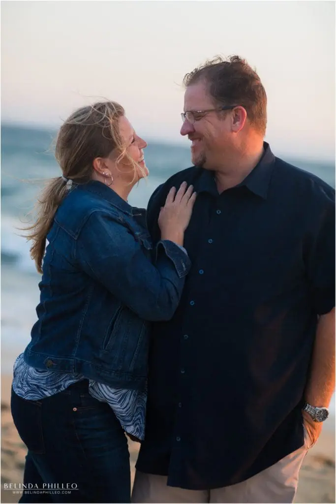 Sunset beach engagement photos