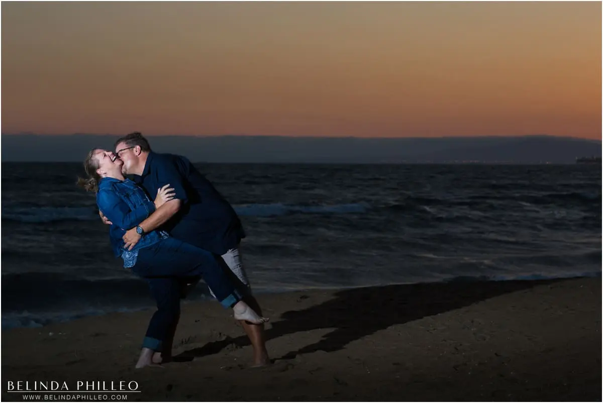 Sunset beach engagement photos
