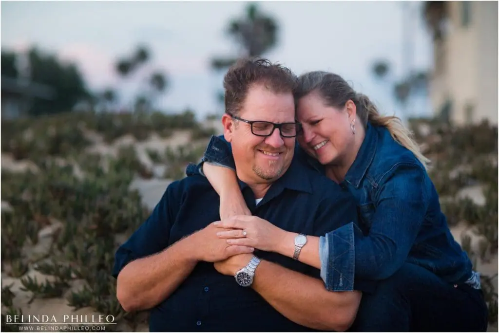 Sunset beach engagement photos