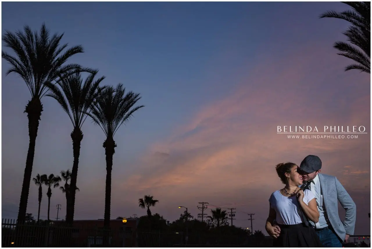 Romantic sunset at Downtown Fullerton Train Station. Photographed by Belinda Philleo