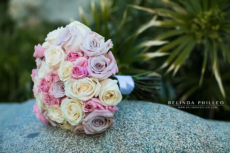 Pink, white, and lavender bridal bouquet from Events by Milan at Casa de Lago wedding in Orange, CA