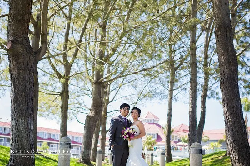 Newlyweds at their Laguna Cliffs Marriott wedding