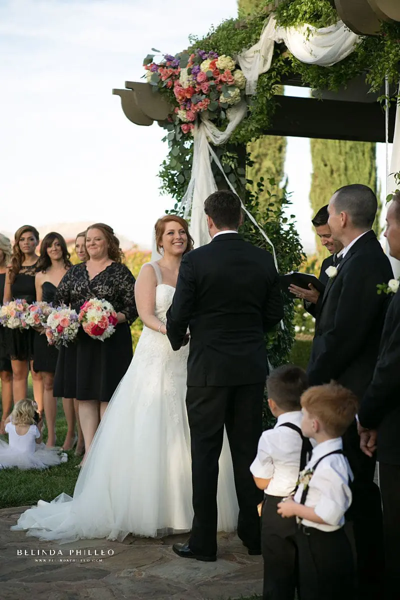 Wedding Ceremony in The Vinyeard Garden at Ponte Winery in Temecula, CA 