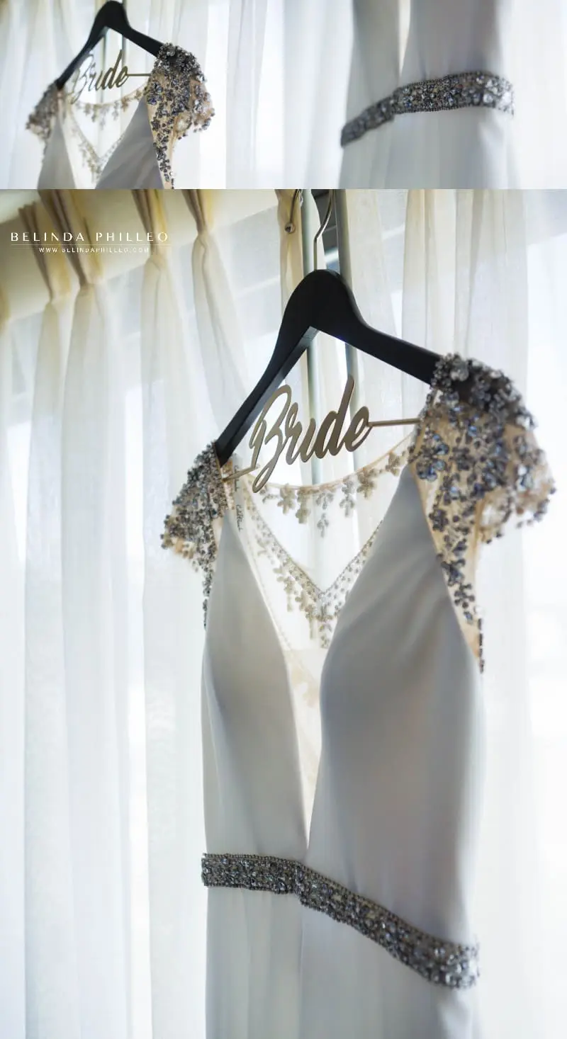 Calla Blanche jewel encrusted cap sleeve bridal gown style number 18112