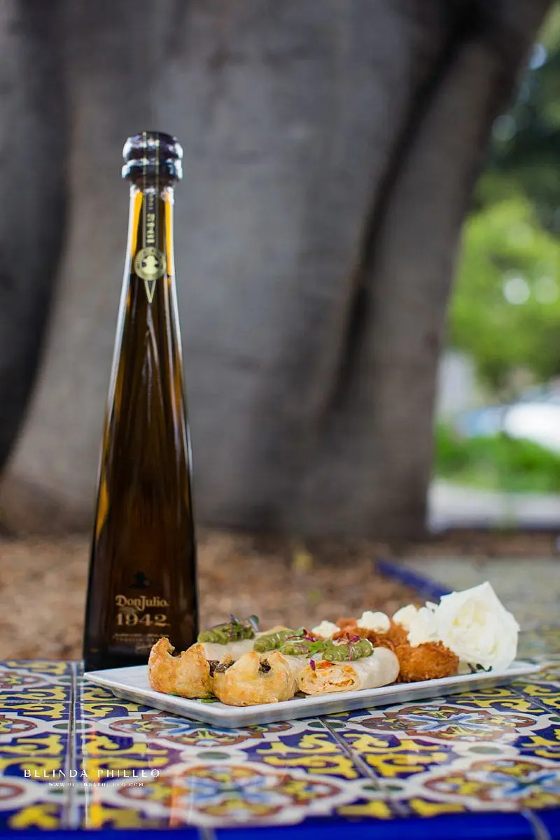 Don Julio 1942 Tequila and Cocktail hour horsderves by Summit Catering at Los Angeles River Center & Gardens wedding