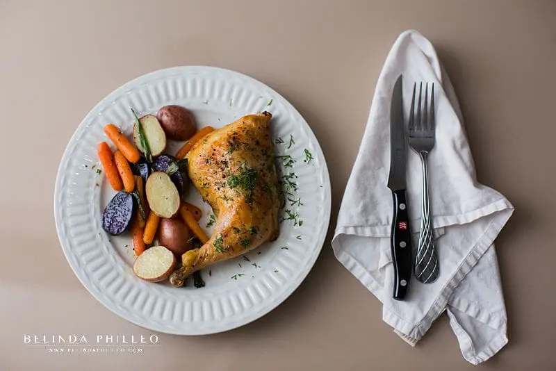 Easy dinner recipes. Roast chicken with spring vegetables from Food Network