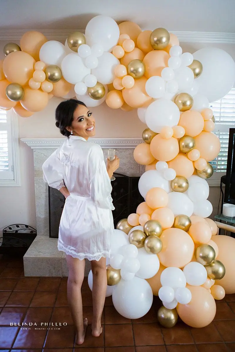 Balloon display for bridal getting ready photos by Floating Decor in Los Angeles, CA