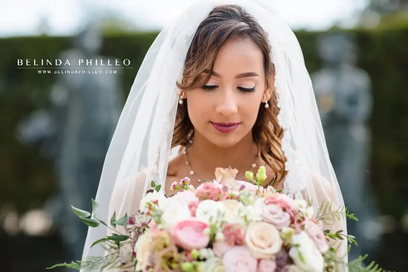 Simple and classic bridal makeup for a spring wedding