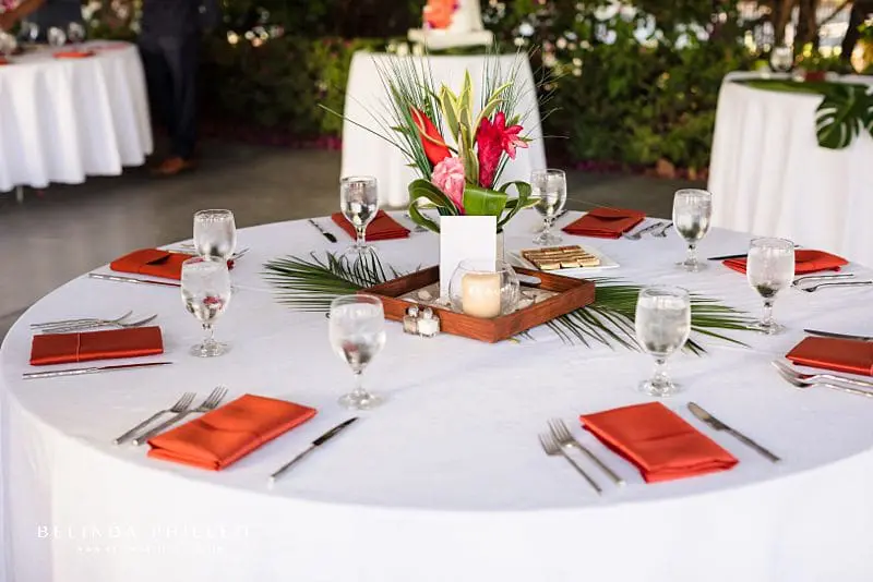 tropical style wedding decor