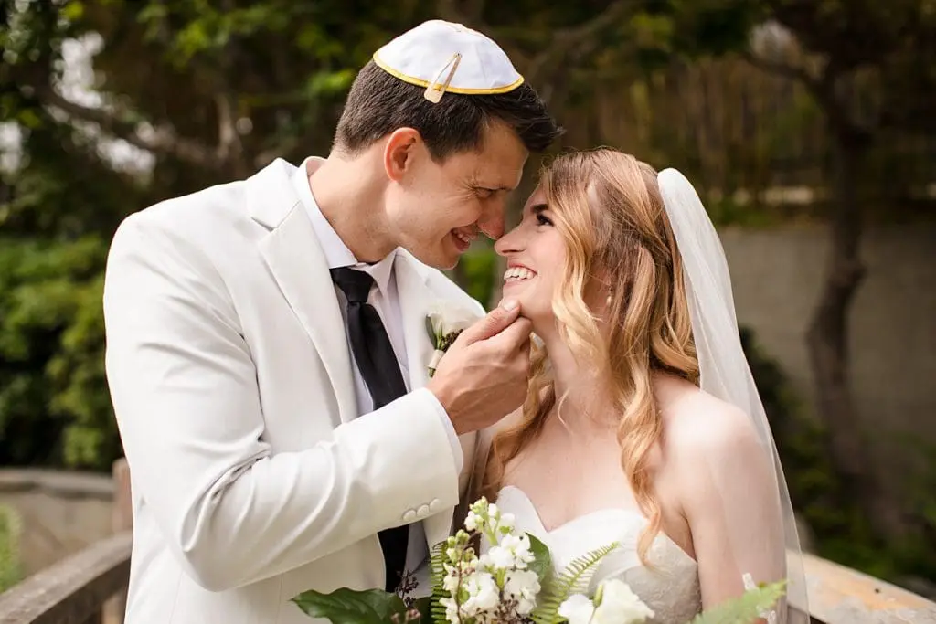 Bride and groom at Japanese American Cultural and Community Center wedding in Little Tokyo Los Angeles, CA