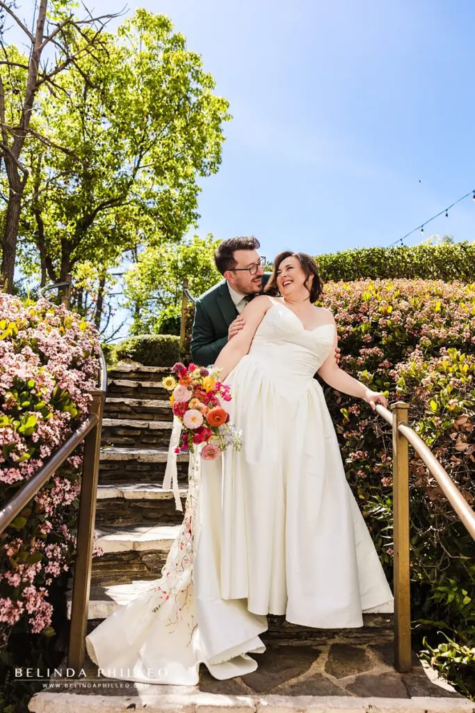 Wedding portraits at Kyoto Garden at the DoubleTree Hilton Los Angeles Downtown