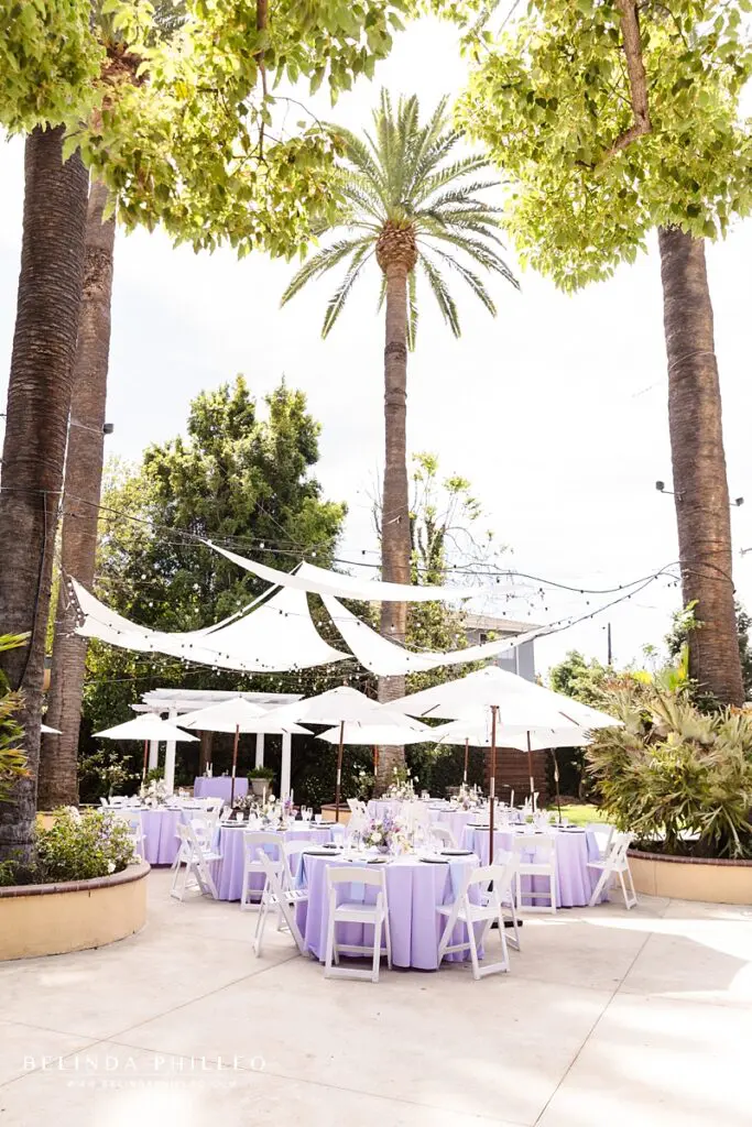 Backyard wedding reception at The French Estate in Orange, CA