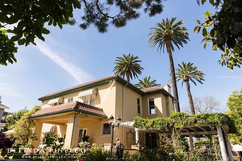 View of the front of French Estate in Orange, CA