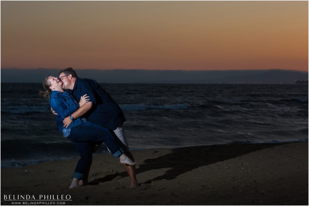 Sunset beach engagement photos
