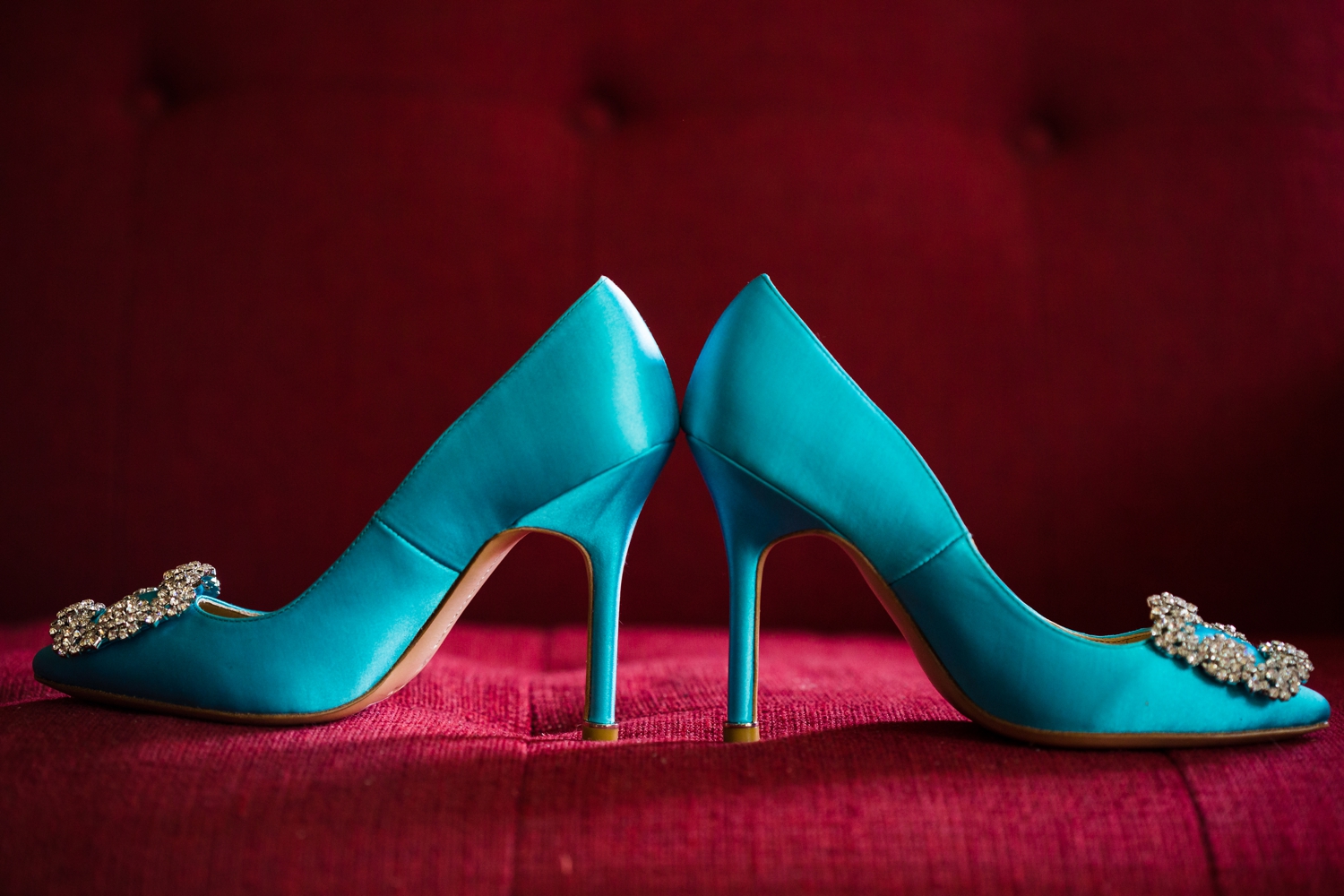 Tiffany blue bridal shoes