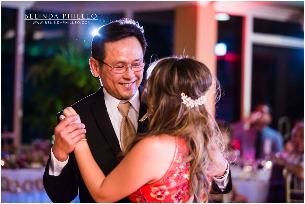 Bride dances with her father while wearing her Qipao at her Friendly Hills Country Club wedding