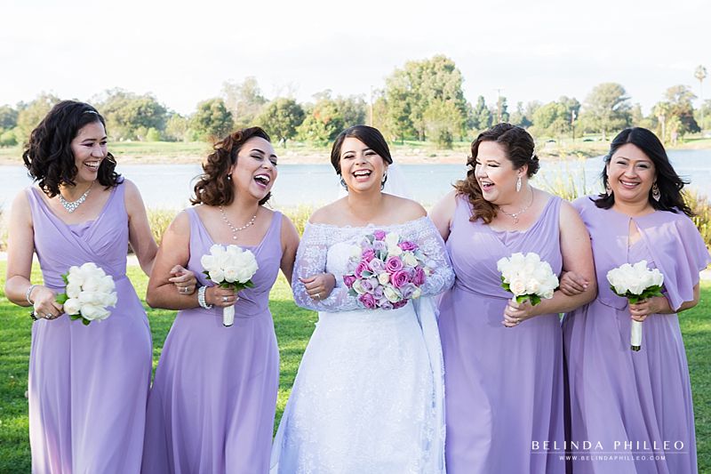 Lavender bridesmaid gowns. Purple wedding inspiration