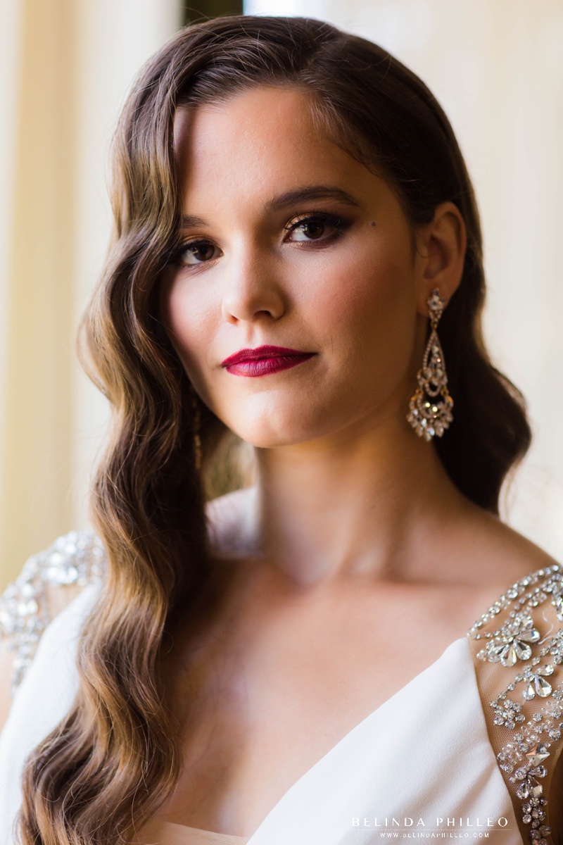 Hollywood Glam bridal hair and makeup by Veronica Fensel