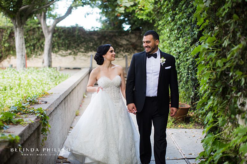 Bride and Groom portraits at Los Angeles River Center & Gardens Wedding