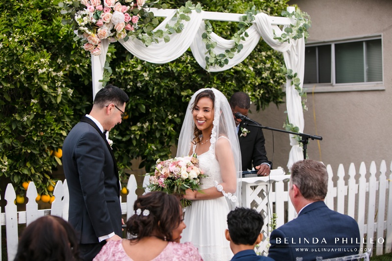 Backyard wedding ceremony in Orange County, CA