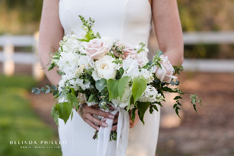 Whimsical white and blush bridal bouquet by Third and Park