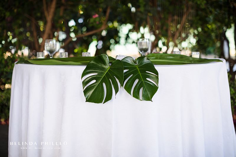 Tropical style sweetheart table