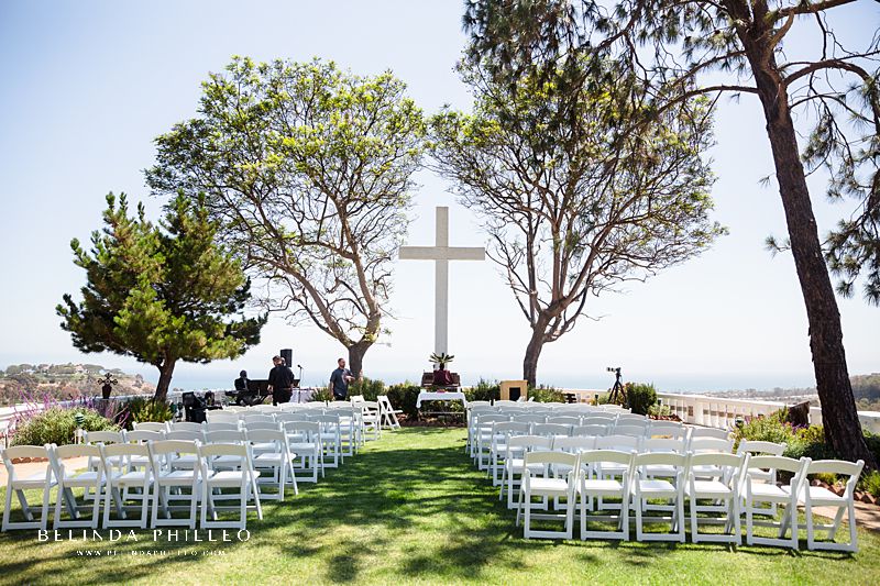 Ceremony site for Serra Retreat wedding in Malibu, CA