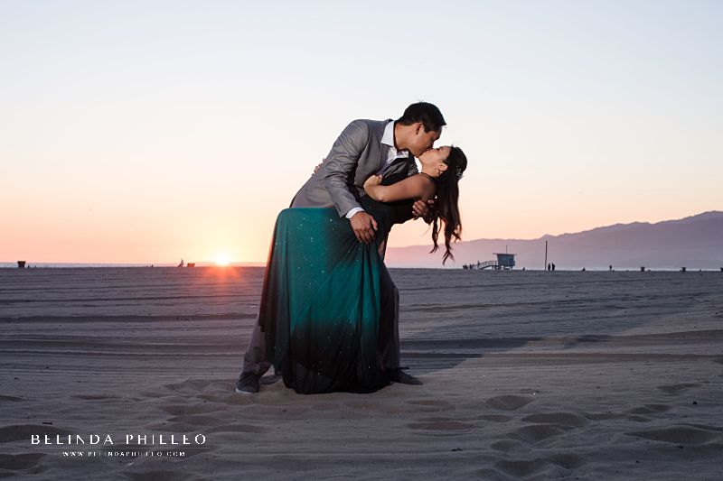 Romantic Los Angeles engagement pictures at Sunset