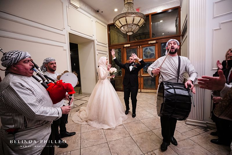 Fusion Zaffa performs for wedding grand entrance at The Brandview Ballroom in Glendale, CA. Photo by Belinda Philleo, a Certified Professional Photographer.