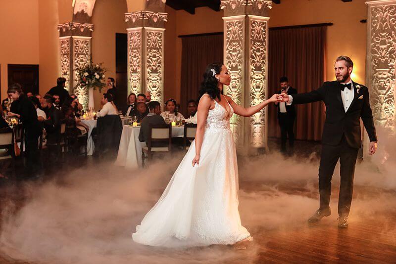 Bride and groom's first dance at Ebell of Los Angeles wedding reception